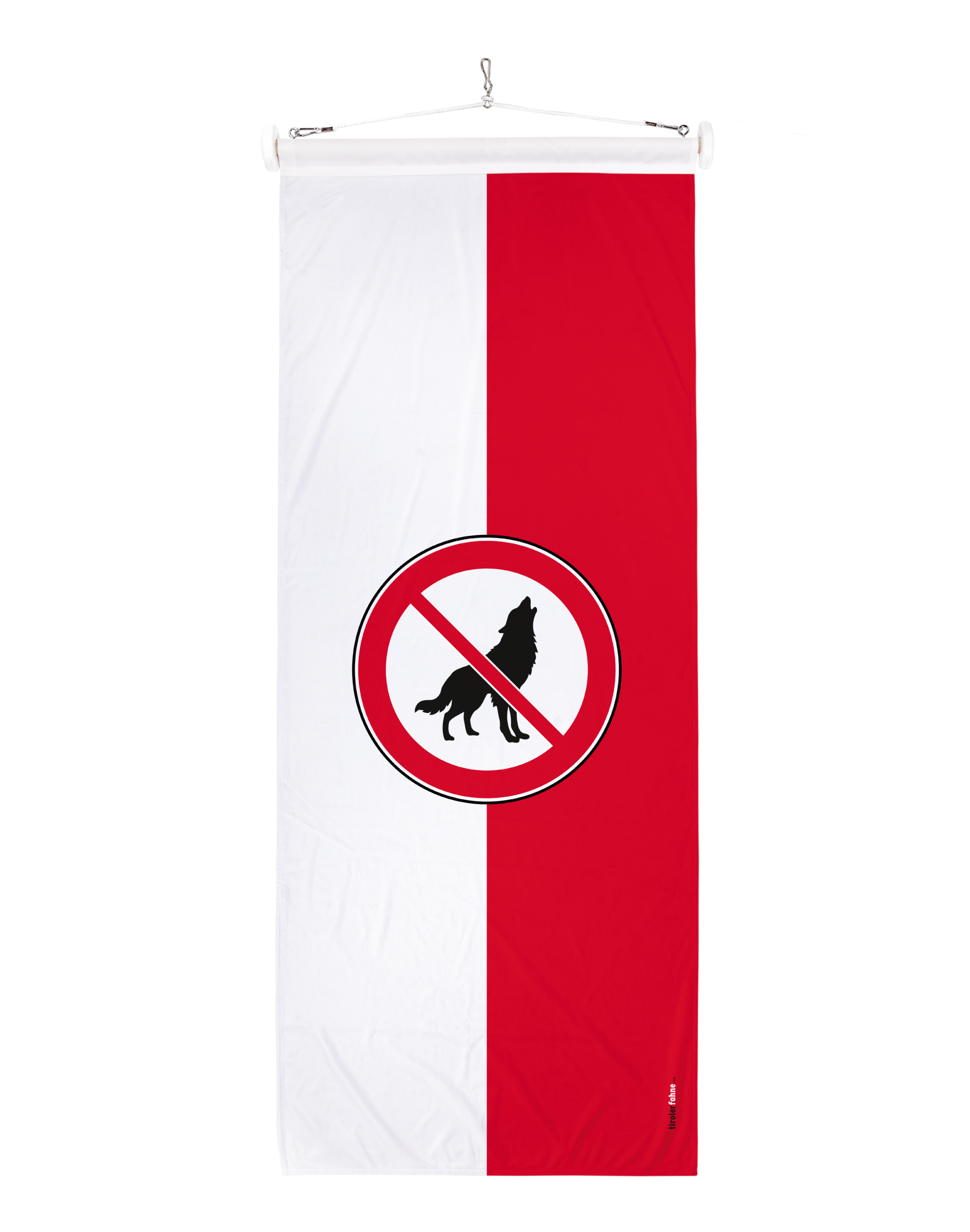 Tirolerfahne mit gegen den Wolf Wappen